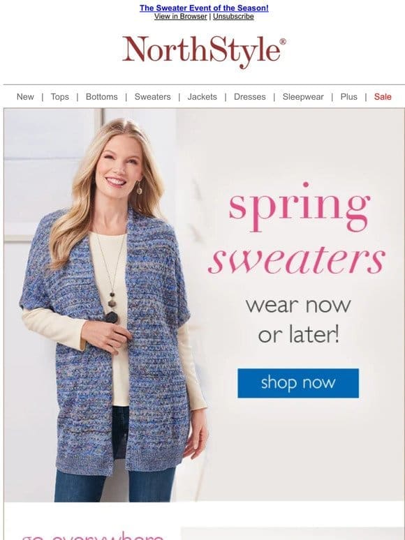Our Winter Gift to You ~ Spring Sweaters Preview ~ Shop Now