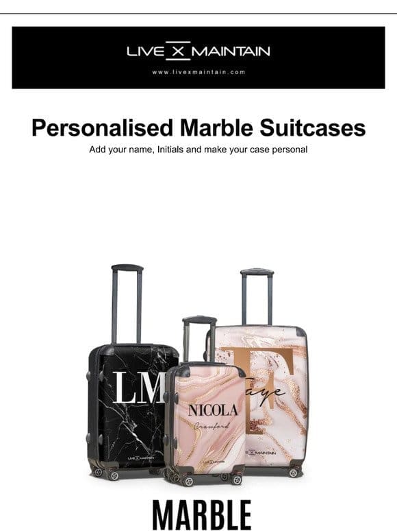 Personalised Marble Suitcases