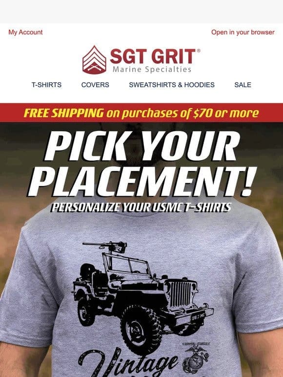 Personalize T-Shirts with Pick Your Placement!