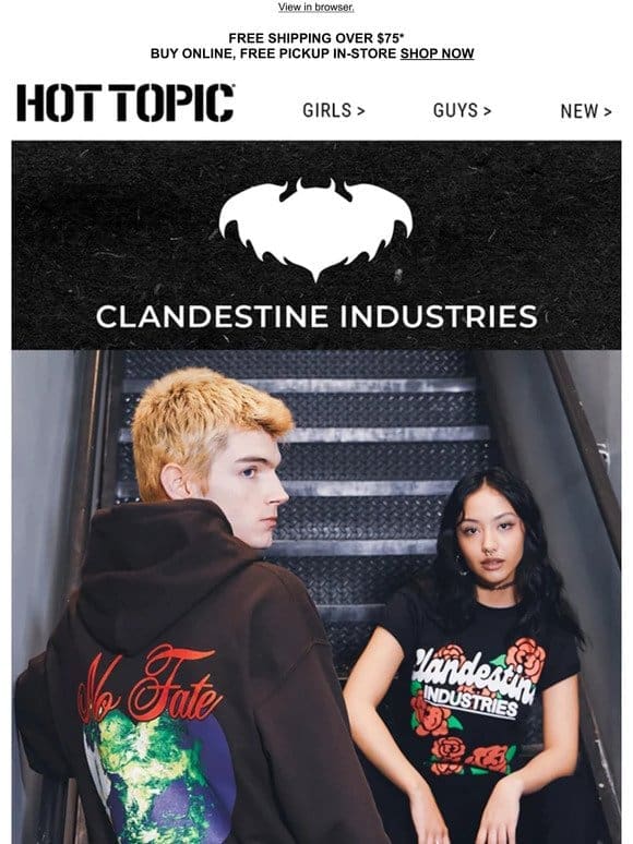 Pete Wentz’s Clandestine Industries is back!   New pieces inside