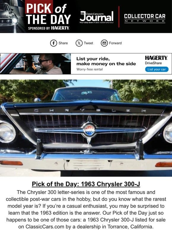 Pick of the Day: 1963 Chrysler 300-J
