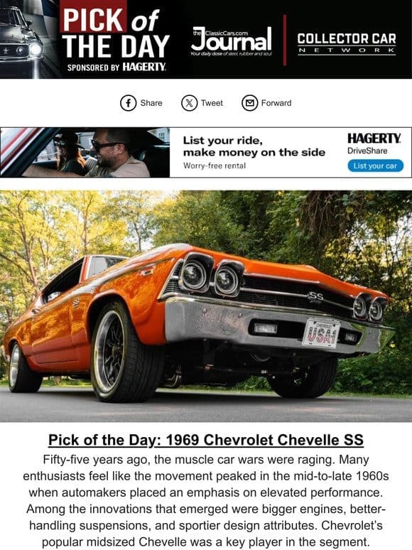 Pick of the Day: 1969 Chevrolet Chevelle SS