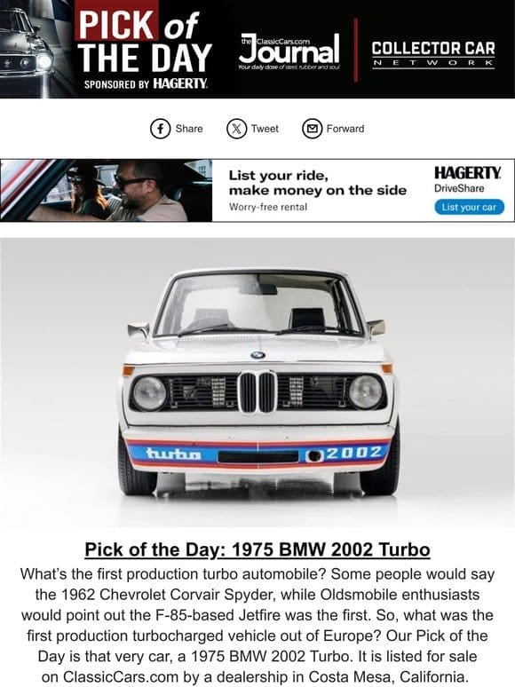 Pick of the Day: 1975 BMW 2002 Turbo
