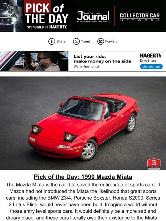 Pick of the Day: 1990 Mazda Miata
