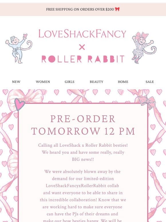 Pre-Order Our Sold Out Roller Rabbit Collab Tomorrow