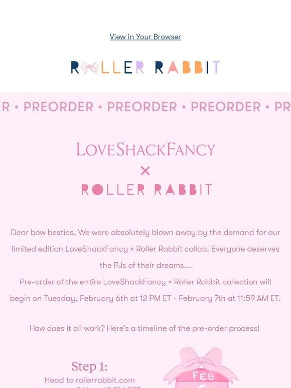 Pre-order the LoveShackFancy x Roller Rabbit collection tomorrow!