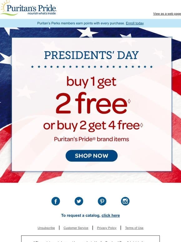 President’s Day Sale! Buy 1 Get 2 Free.