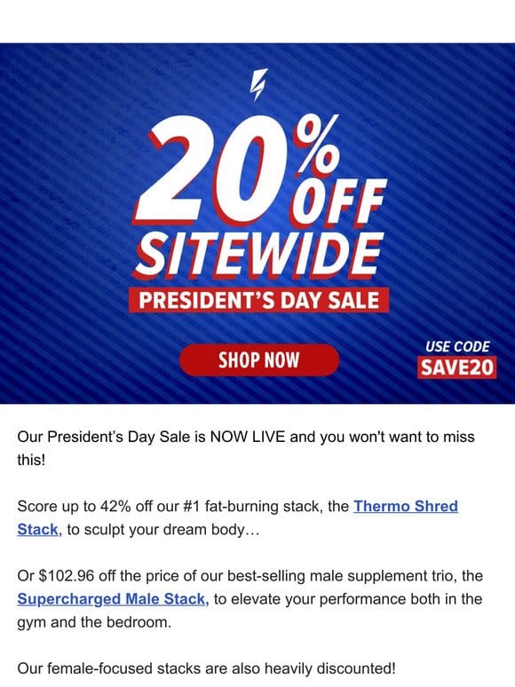 [Presidents’ Day Sale] EXTRA 20% OFF + FREE Gift