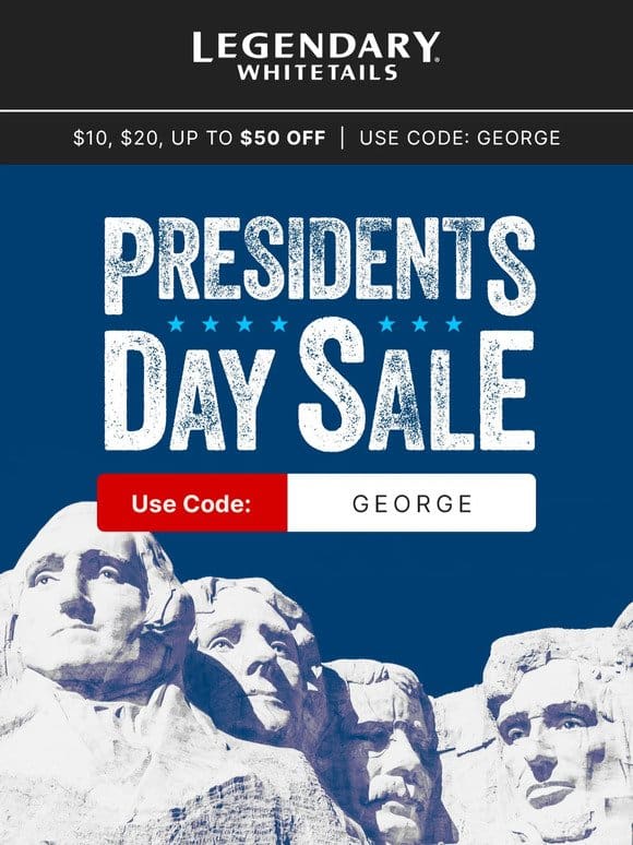 President’s Day Sale – Up to $50 Off