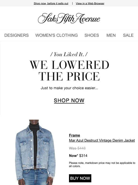 Price Drop Alert! Buy your Frame jacket & more now…