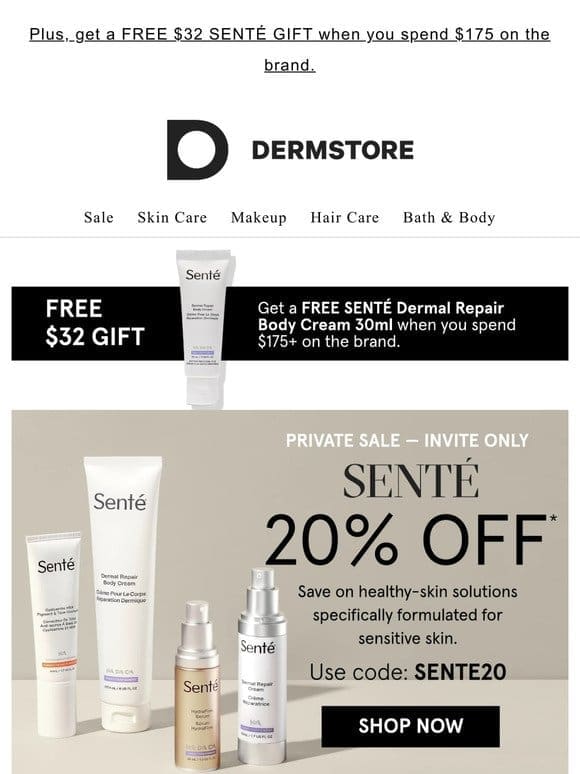 Private Sale: 20% off SENTÉ’s anti-aging formulas for sensitive skin