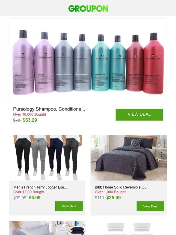 Pureology Shampoo， Conditioner， or Duo Set Litres and More
