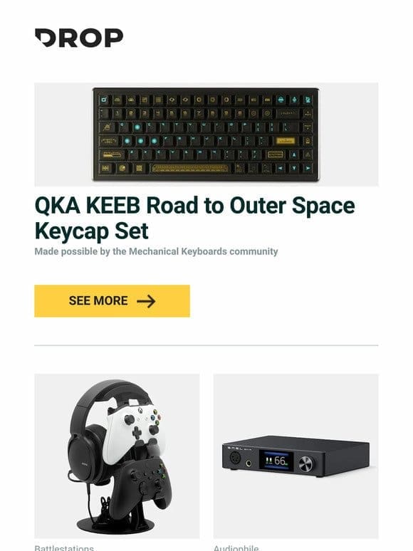 QKA KEEB Road to Outer Space Keycap Set， NSMO Headphone Hanger， SMSL SH-9 Balanced Headphone Amplifier and more…