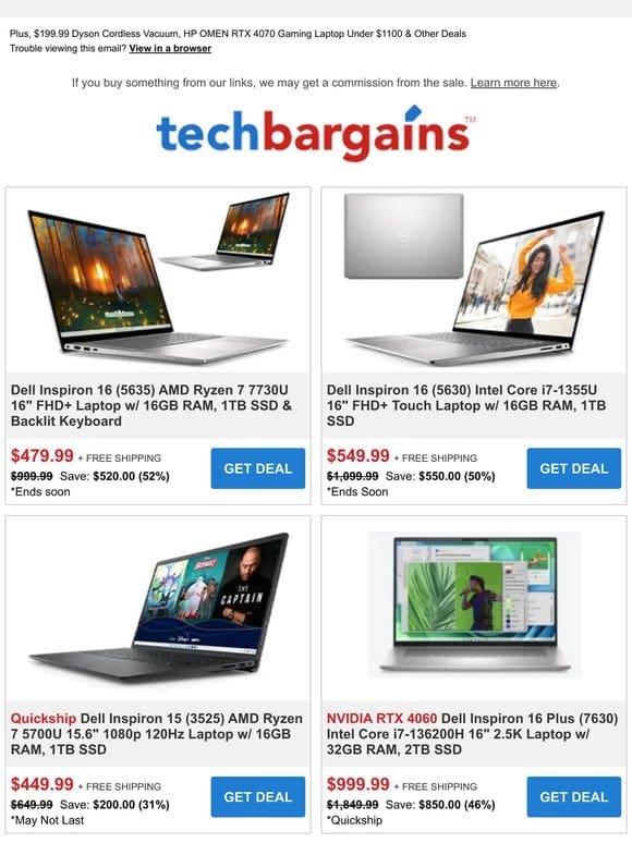 Rare Low Prices on Dell Inspiron Laptops | $449.99 iPad Air Tablet | $999.99 RTX 4080 SUPER Video Card