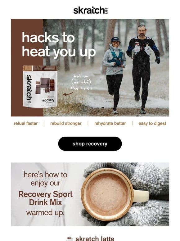 Recovery Latte， Cocoa， or Chai?