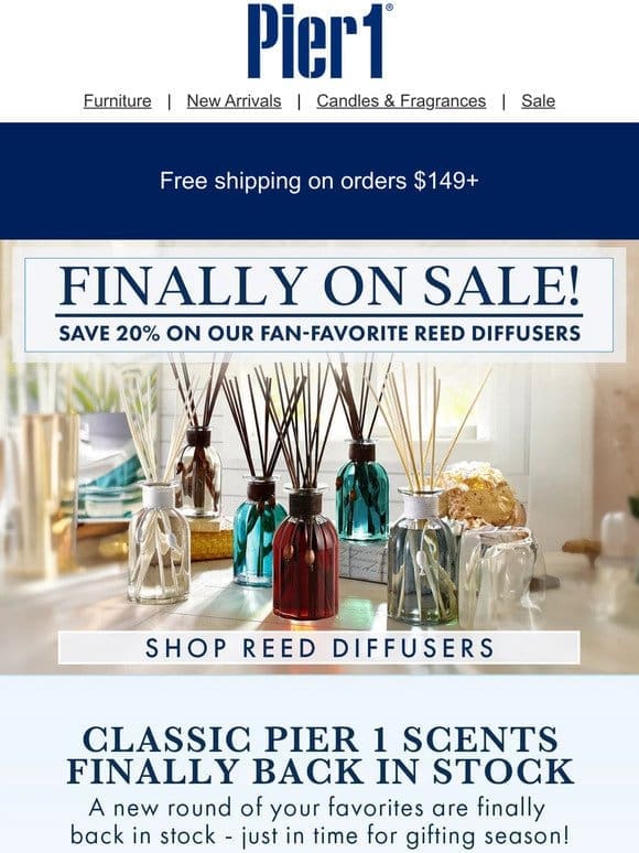 Reed Diffusers Sale Alert! Restock Your Favorite Pier 1 Scents This Tuesday Night.