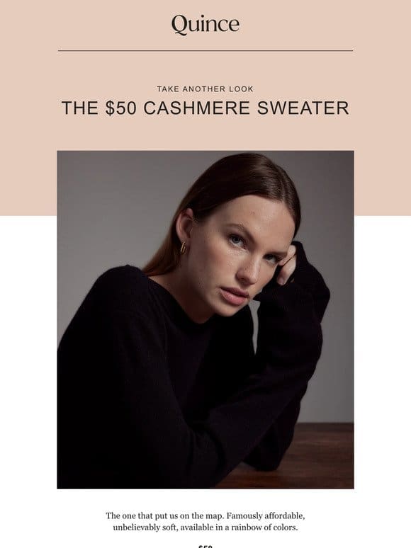 Reintroducing the $50 cashmere sweater