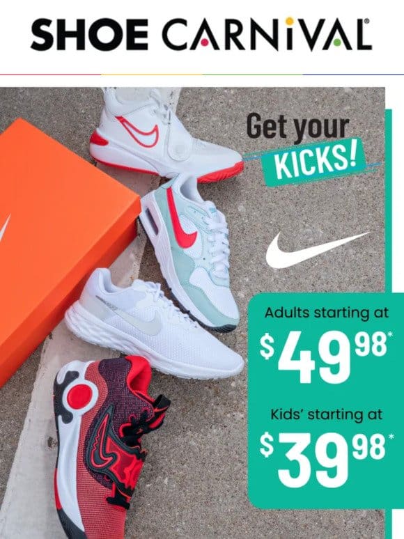 Run， Don’t Walk to get Nike starting at $39.98 ​