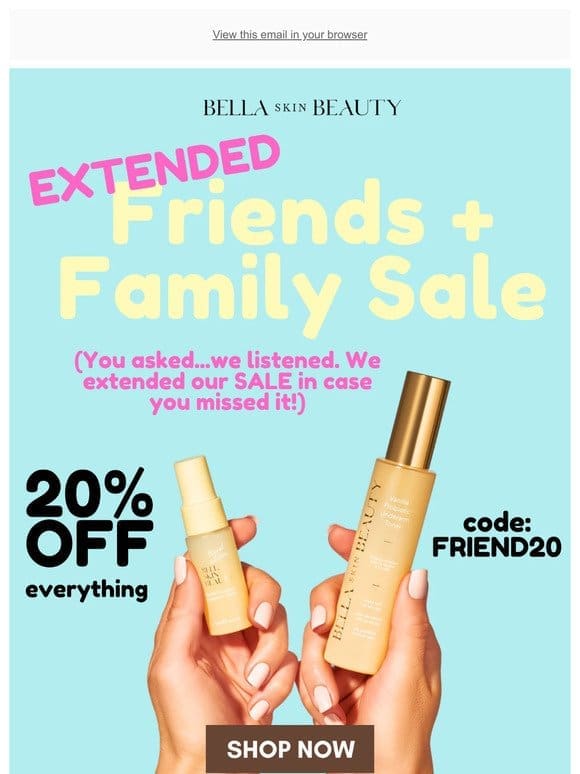SALE EXTENDED – 20% OFF