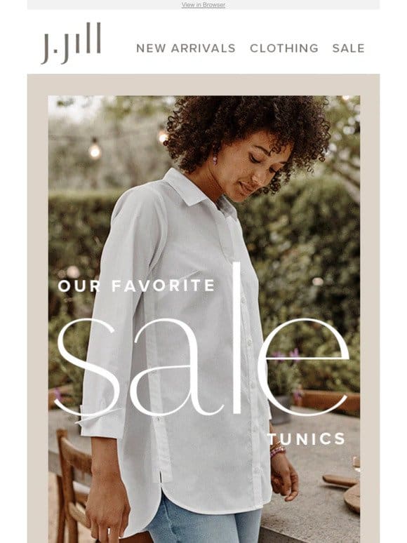SALE tunics––now an extra 40% off! Plus， LAST DAY to save an extra 40%.