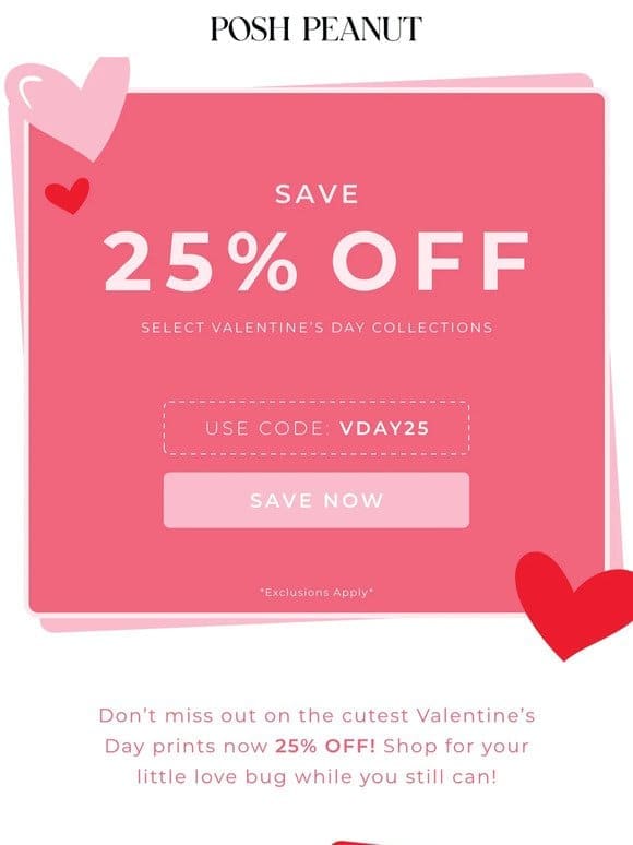 SAVE 25% On Select V-Day Styles ❤️