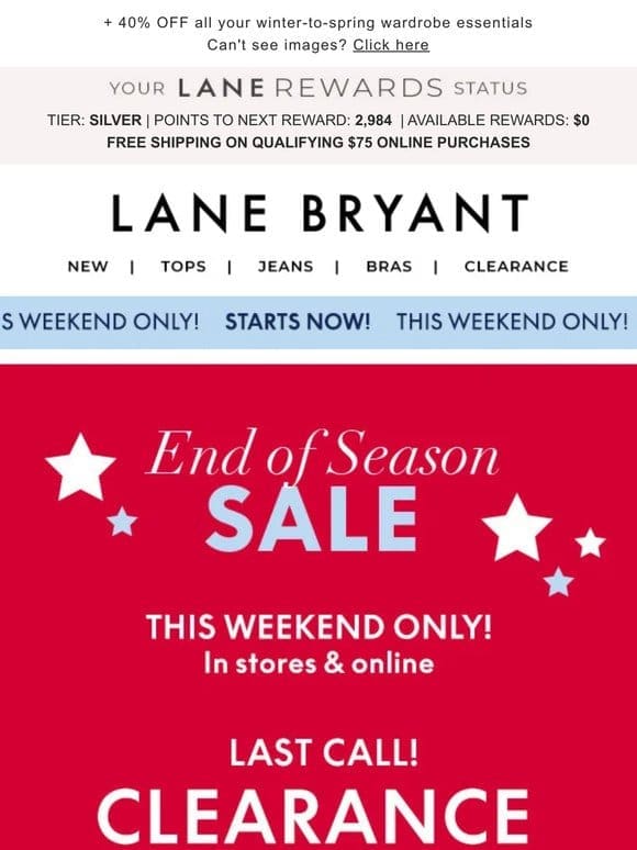 STARTS NOW! Extra 70% OFF 2+ clearance styles