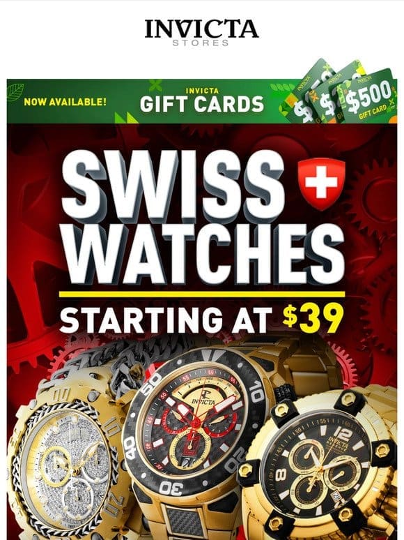 SWISS MADE WATCHES Starting At $39 ⁉️