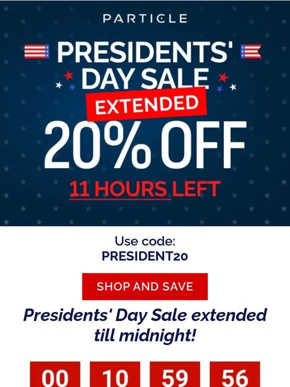 Sale Extended! 20% OFF Until Midnight