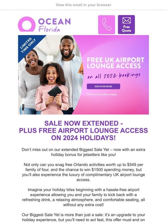 Sale Extended – FREE Airport Lounge Access Added!