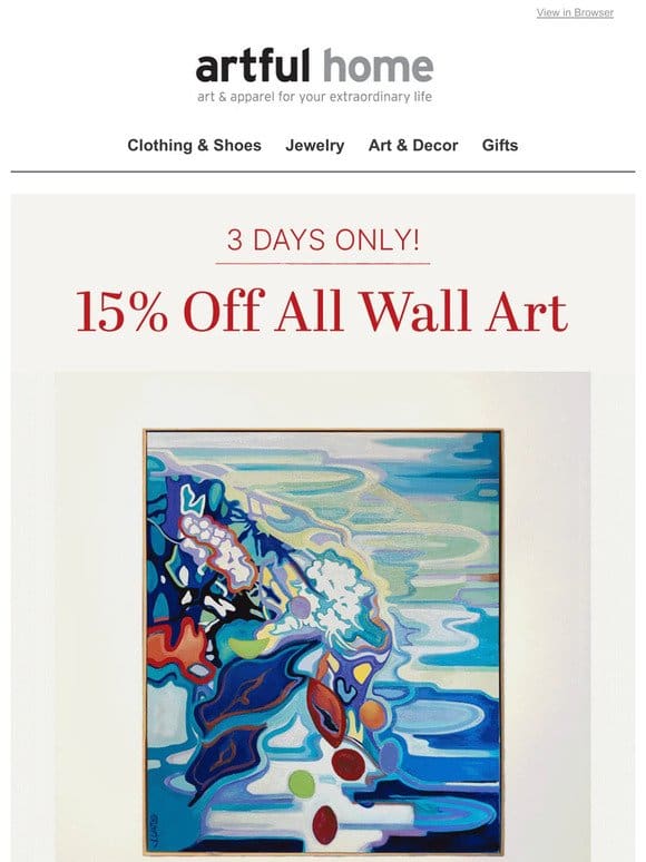 Save 15% Off All Wall Art!