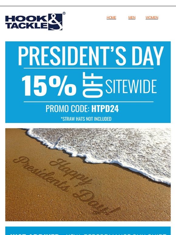 Save 15% Sitewide for Presidents Day Weekend