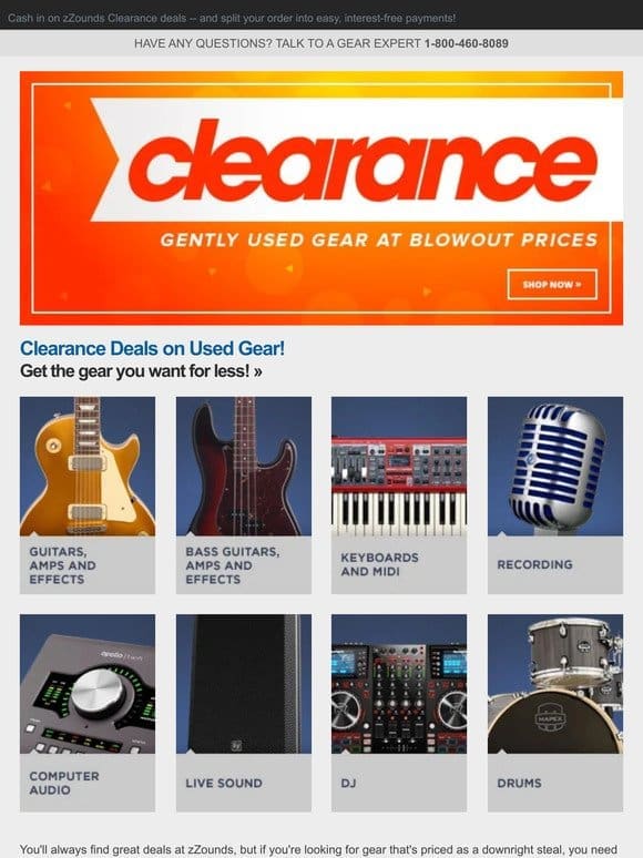 Save Money on Gently Used Clearance Gear!