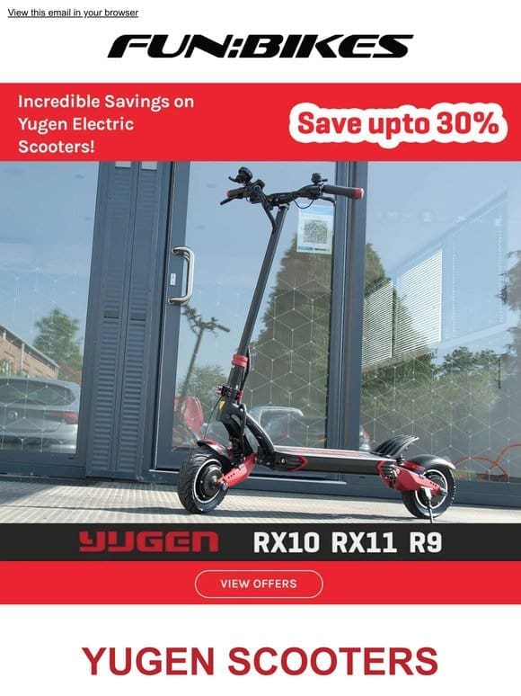 Save Up To 30% On Yugen Electric Scooters!