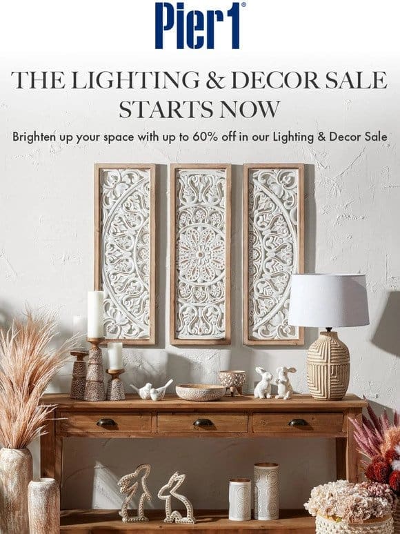 Save Up to 60%   The Lighting & Decor Sale Starts Now!
