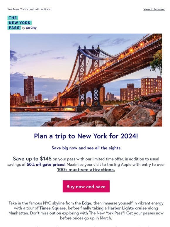 Save up to $145 EXTRA when exploring on your next trip!