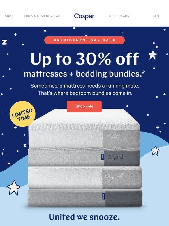 Save up to 30% on bedroom bundles.