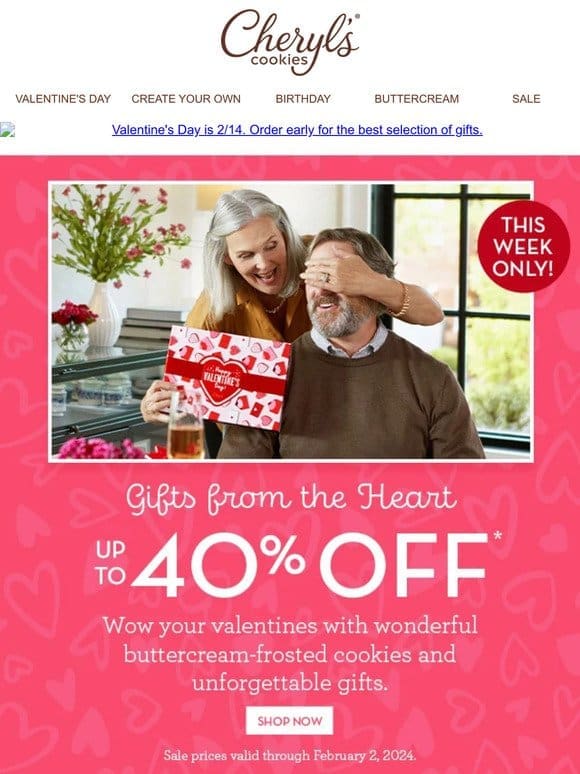 Save up to 40% on swoon-worthy valentines.