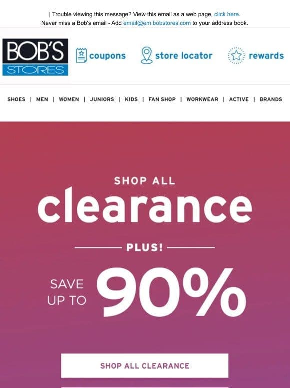 Save up to 90% on CLEARANCE