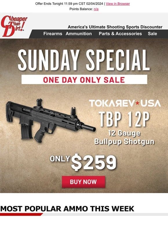 Score This Sunday Special Bullpup Shotgun for Only $259