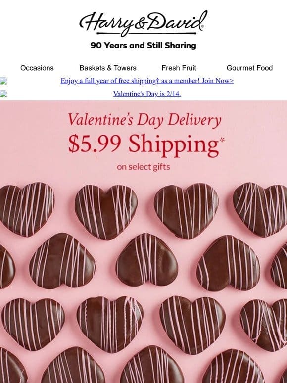 Send valentines in time with $5.99 shipping.