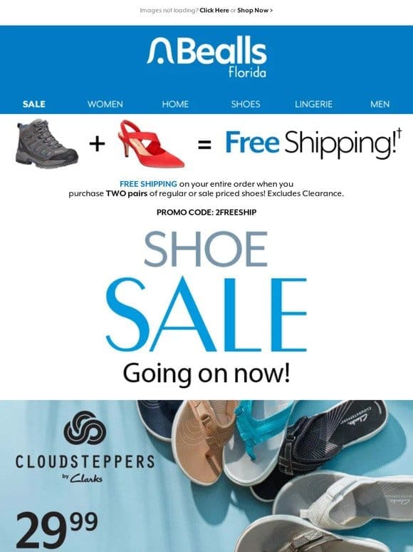 Shoe Sale going on now + Don’t miss this Free Shipping offer!