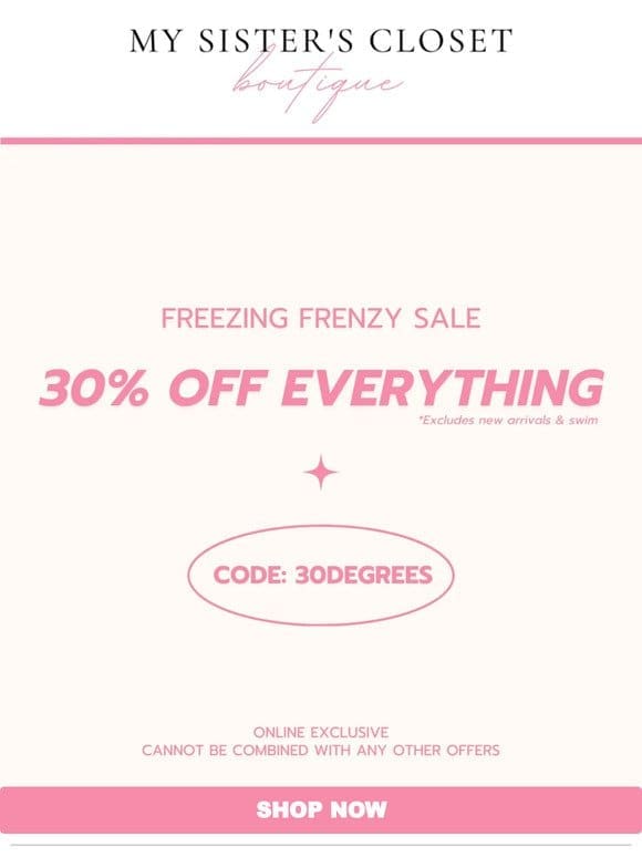 Shop 30% off your favorites! ❤️