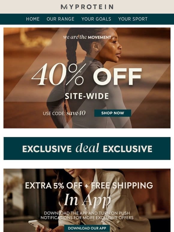 Shop 40% Off Site-Wide