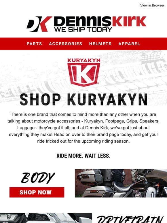 Shop Kuryakyn for your Cruiser at denniskirk.com!