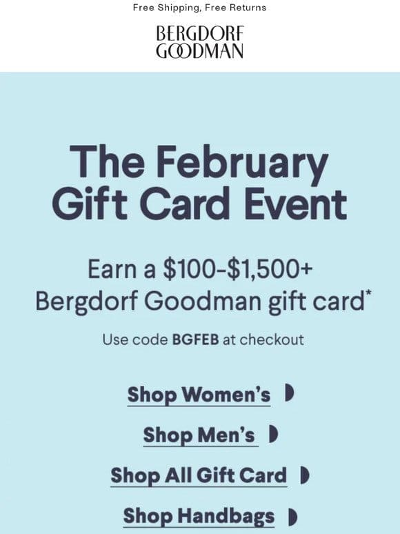 Shop Our February Gift Card Event