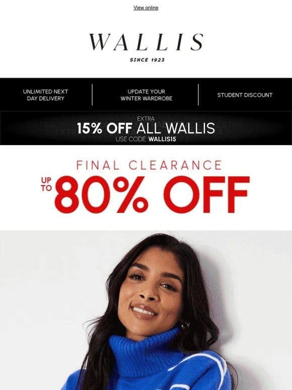 Shop the final clearance today