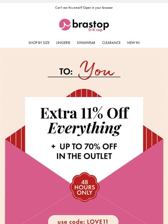 Shop with an EXTRA 11% OFF this Valentine’s Day