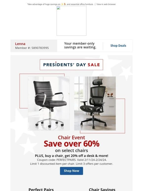 Sit in Comfort! Save over 60% on select Chairs & get 20% off a Desk， Bookcase & More
