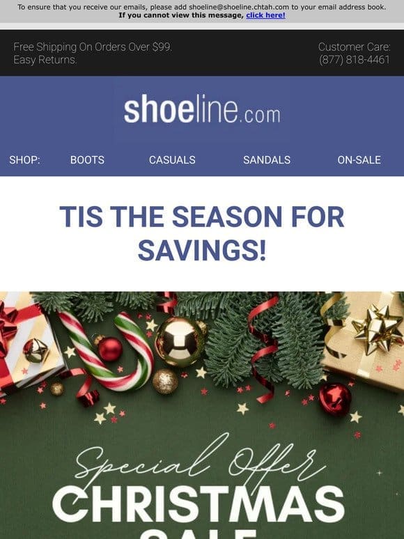 Sleigh， What?! Save the Date – Shoeline’s Xmas Sale!
