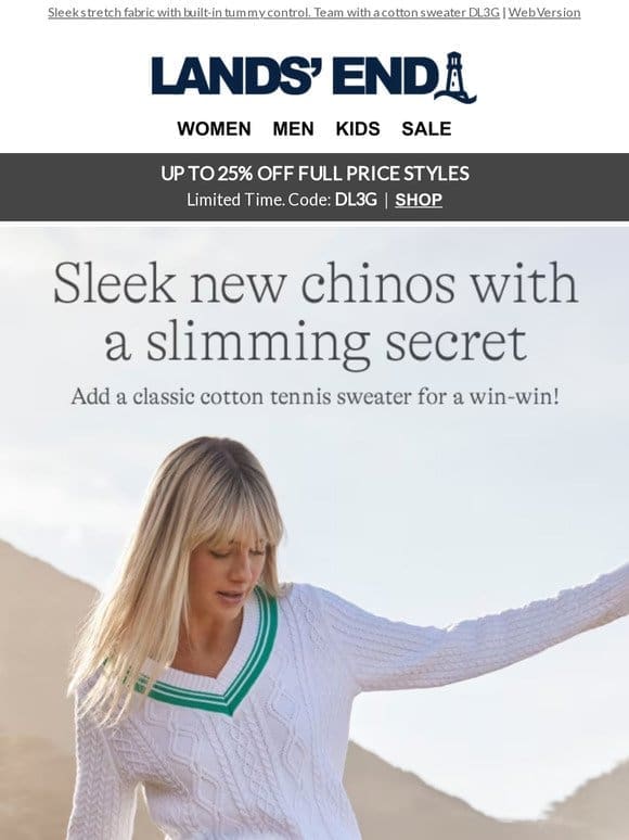 Slim leg chinos with a hidden secret
